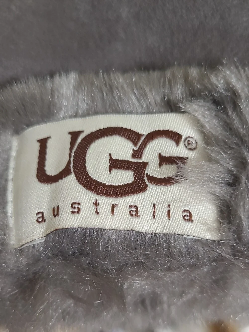 UGG Gray Suede Fur-Trim Gloves